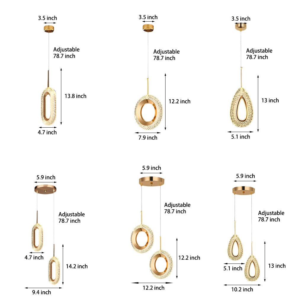 Aurelia Water Drop LED Pendant Light — Modern Minimalist Chandelier in Gold