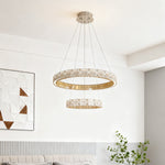 Italian Crystal Chandelier in Chrome Finish, Modern LED Hanging Light