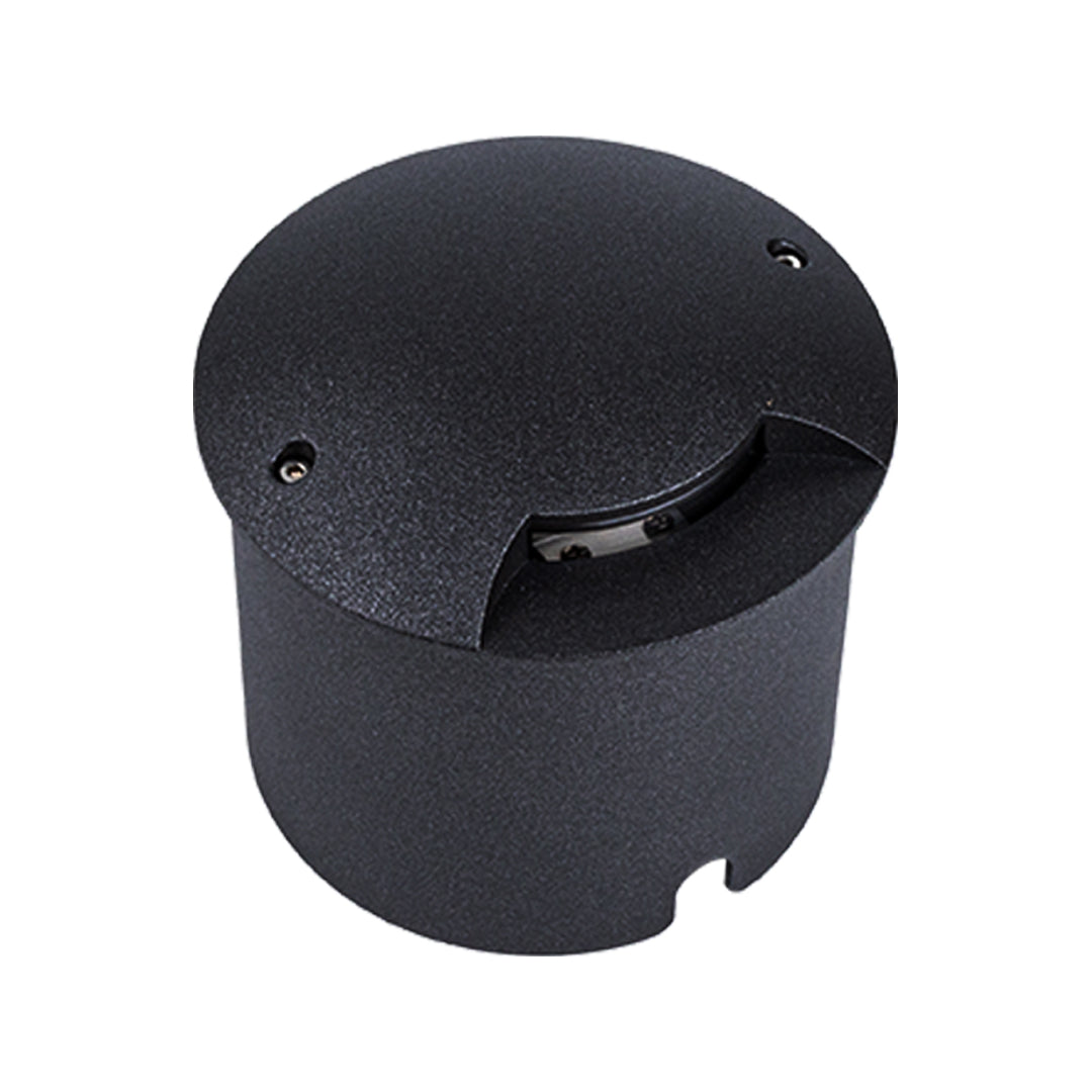 Minimalist Side-Lit Outdoor Well Lights – 3000K Warm LED In-Ground Cylinder