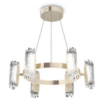 Aurelia Modern Metal Chandelier with Acrylic Shades, Gold Finish, LED