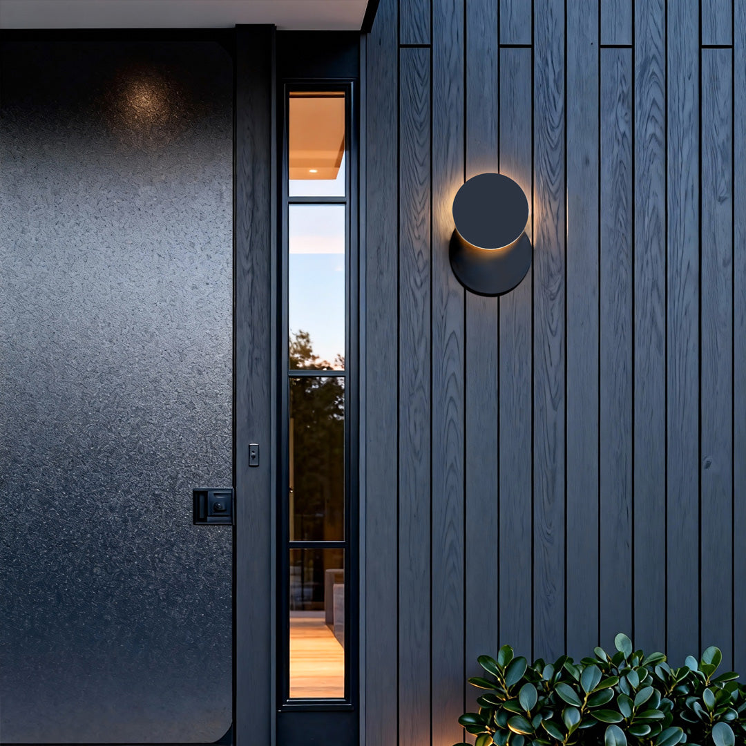 Geometric Outdoor Wall Sconce in Black Aluminum, IP54 Waterproof LED