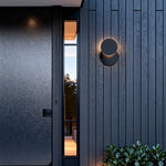 Geometric Outdoor Wall Sconce in Black Aluminum, IP54 Waterproof LED