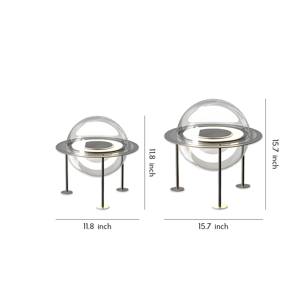 Solar Globe Pillar Light in Stainless Steel for Gate and Garden