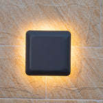 Minimalist Geometric Outdoor Wall Sconce in Gray Die-Cast Aluminum
