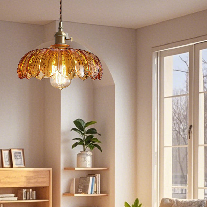 Chic Glass Flower Pendant Lamp