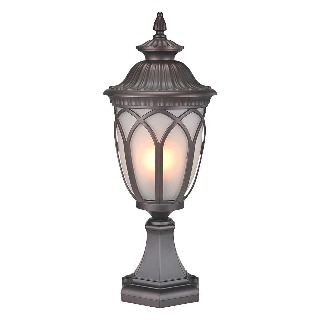 Luxury Weather-Resistant Cast Aluminum Garden Pillar Light with Clear Glass Shade