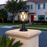 Black Aluminum LED Post Light for Garden Paths and Courtyards
