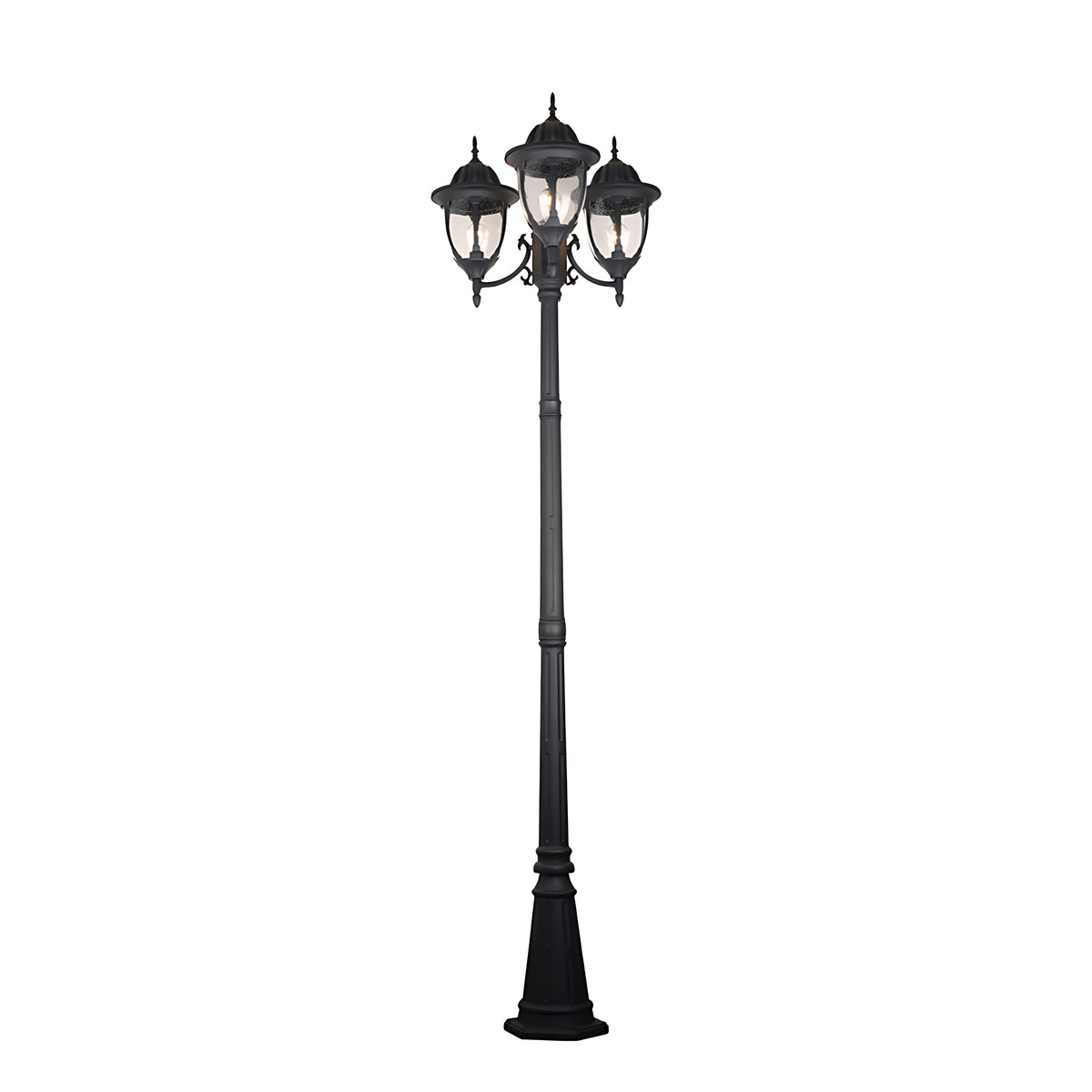 European Three-Light LED Post Lamp for Villa Gardens