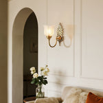 Artisan Brass Bud Wall Sconce with Glass Shade | Modern Vintage Lighting
