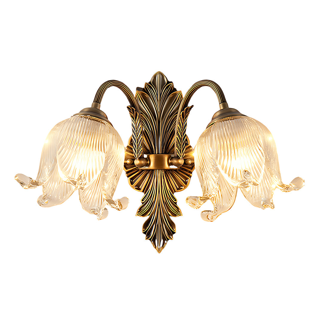 Artisan Brass Wall Sconce with Hand-Blown Glass Shade