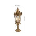 Solid Copper Glass Pillar Light for Outdoor Fence and Garden