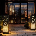 Snowflake Lace Outdoor Garden Light in Black Stainless Steel