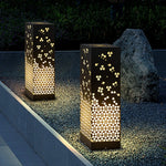 Snowflake Lace Outdoor Garden Light in Black Stainless Steel