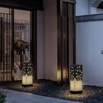 Snowflake Lace Outdoor Garden Light in Black Stainless Steel