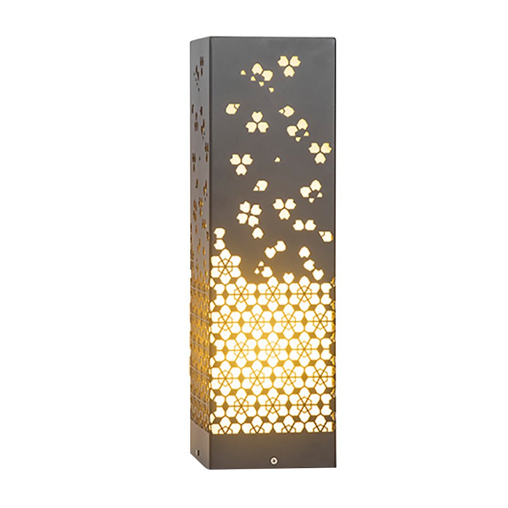 Snowflake Lace Outdoor Garden Light in Black Stainless Steel
