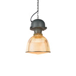 Aurelia Industrial Pendant Light in Gray Aluminum with Clear Shade