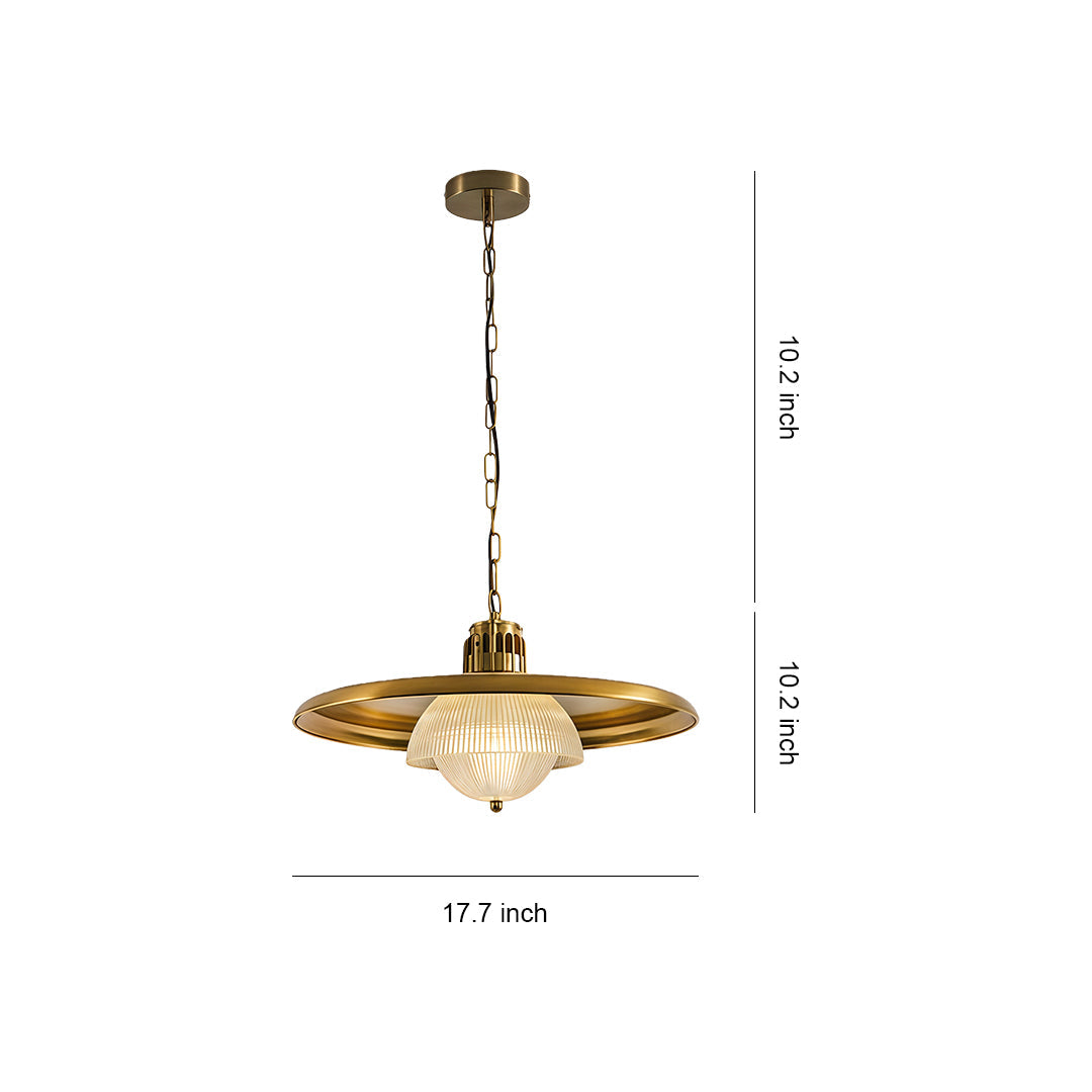 Aurelia Copper Iron Pendant Light with Adjustable Chain