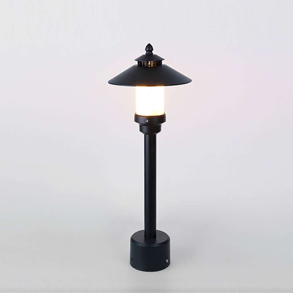 Classic European LED Garden Post Light with Marble Shade