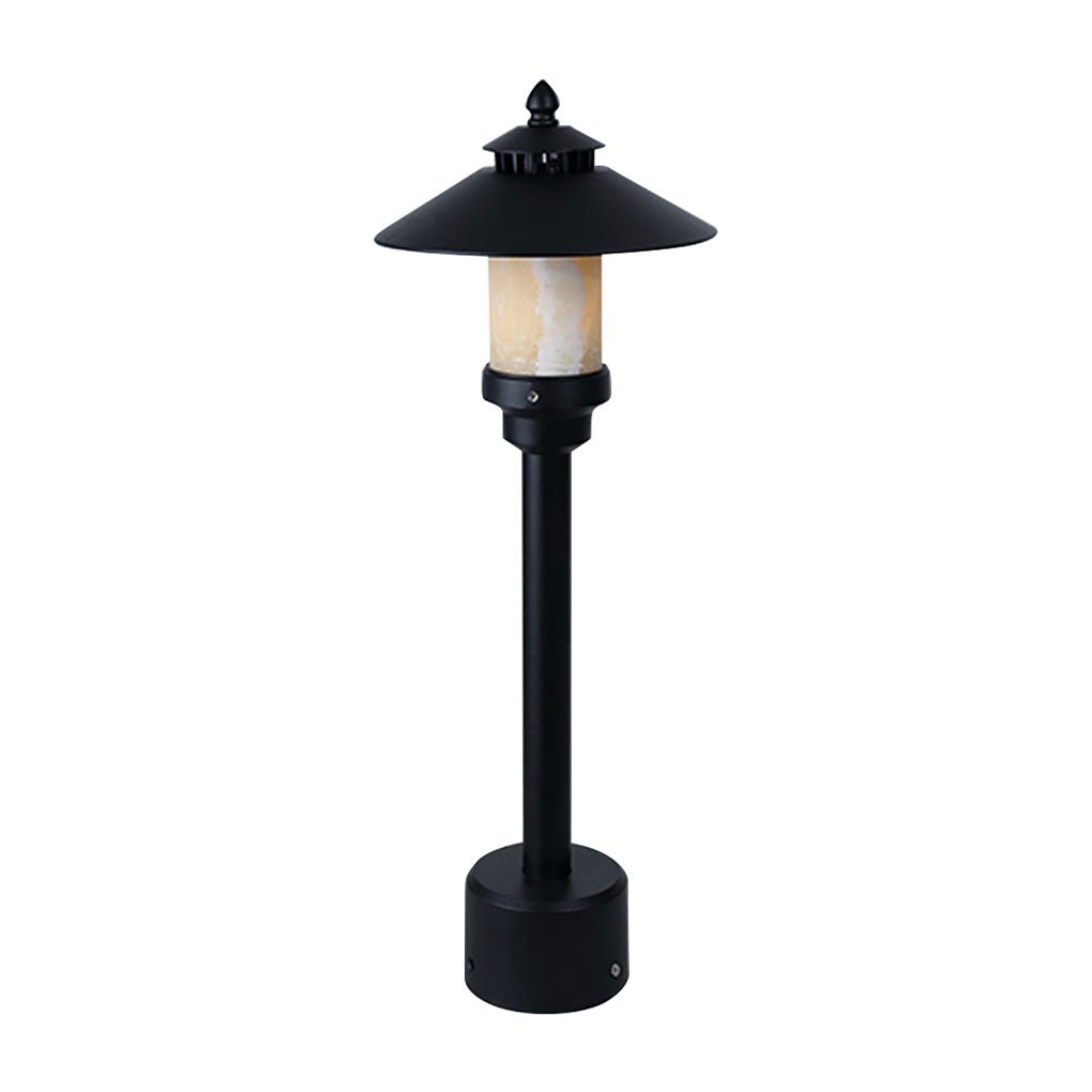 Classic European LED Garden Post Light with Marble Shade