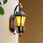 European Copper Outdoor Wall Sconce with Frosted Glass Shade
