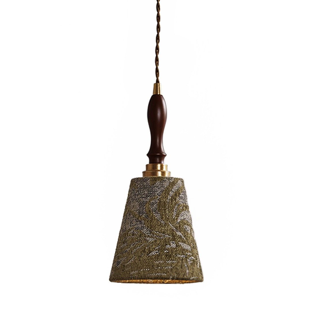 French Olive Green Metal Pendant Light with Adjustable Chain