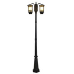 Modern 2-Head Outdoor Post Light in Black, Waterproof Aluminum