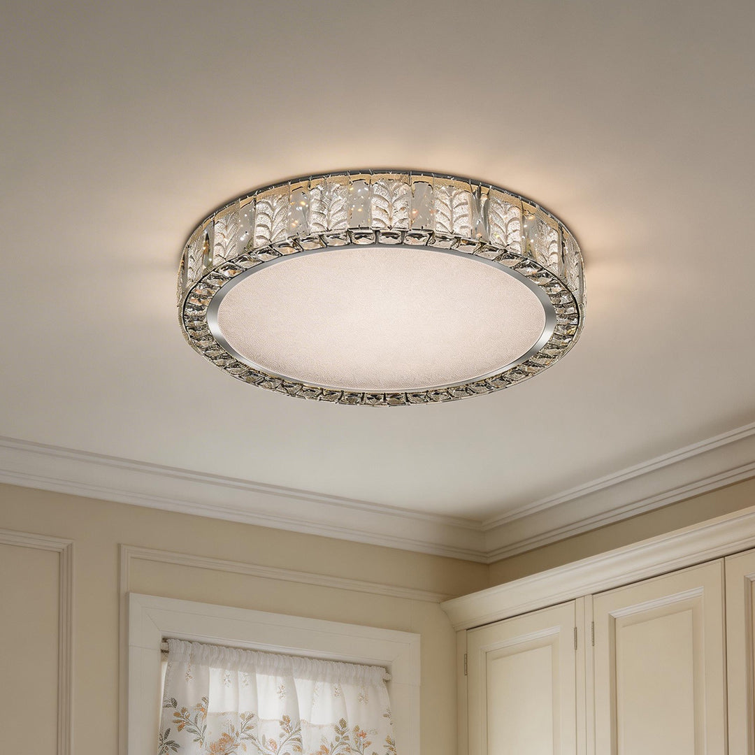 Lumière Cristal Flush Ceiling Light in Gold with LED Crystal Accents
