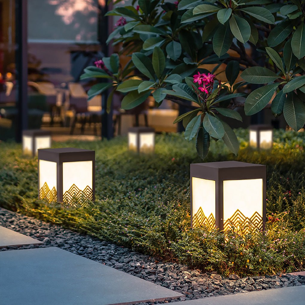 Modern Rectangular Stainless Steel Landscape Light for Courtyard and Pathway