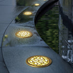 Lumière Garden Step Light with Floral Motif, Brass Finish, IP65 LED