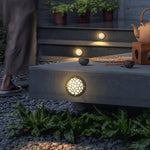 Lumière Garden Step Light with Floral Motif, Brass Finish, IP65 LED