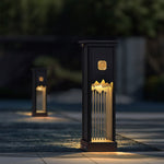 Artisan Cut-Out LED Landscape Light in Black Stainless Steel for Modern Courtyards