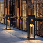 Artisan Cut-Out LED Landscape Light in Black Stainless Steel for Modern Courtyards
