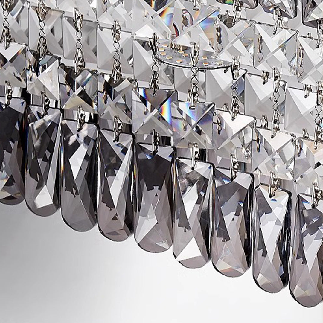 Lumière Cristal LED Ceiling Light – French Crystal Flush Mount in Polished Chrome