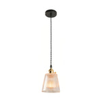 Nordic Minimalist Brass Pendant Light with Clear Glass Shade