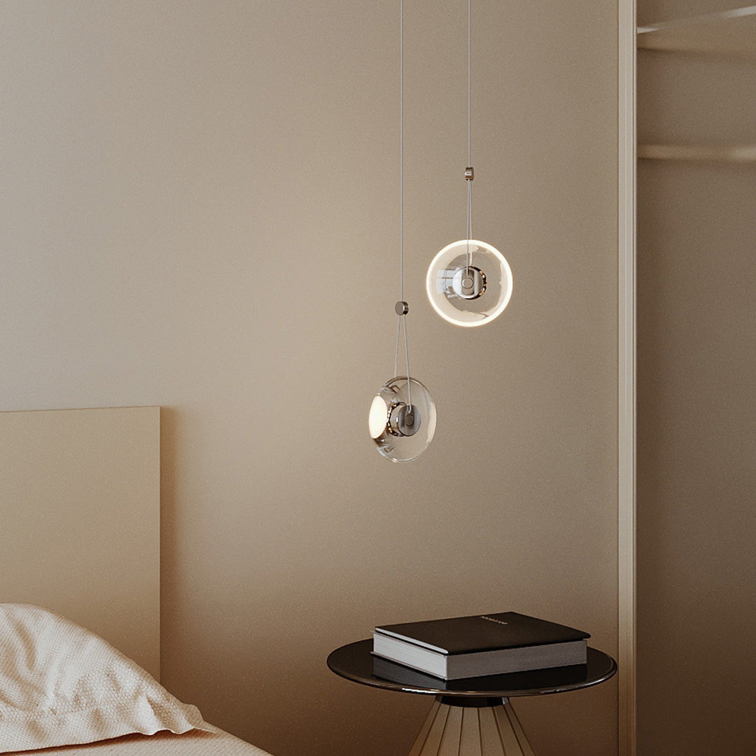 Lumina Clear Crystal Pendant Light – Modern Minimalist LED Hanging Lamp