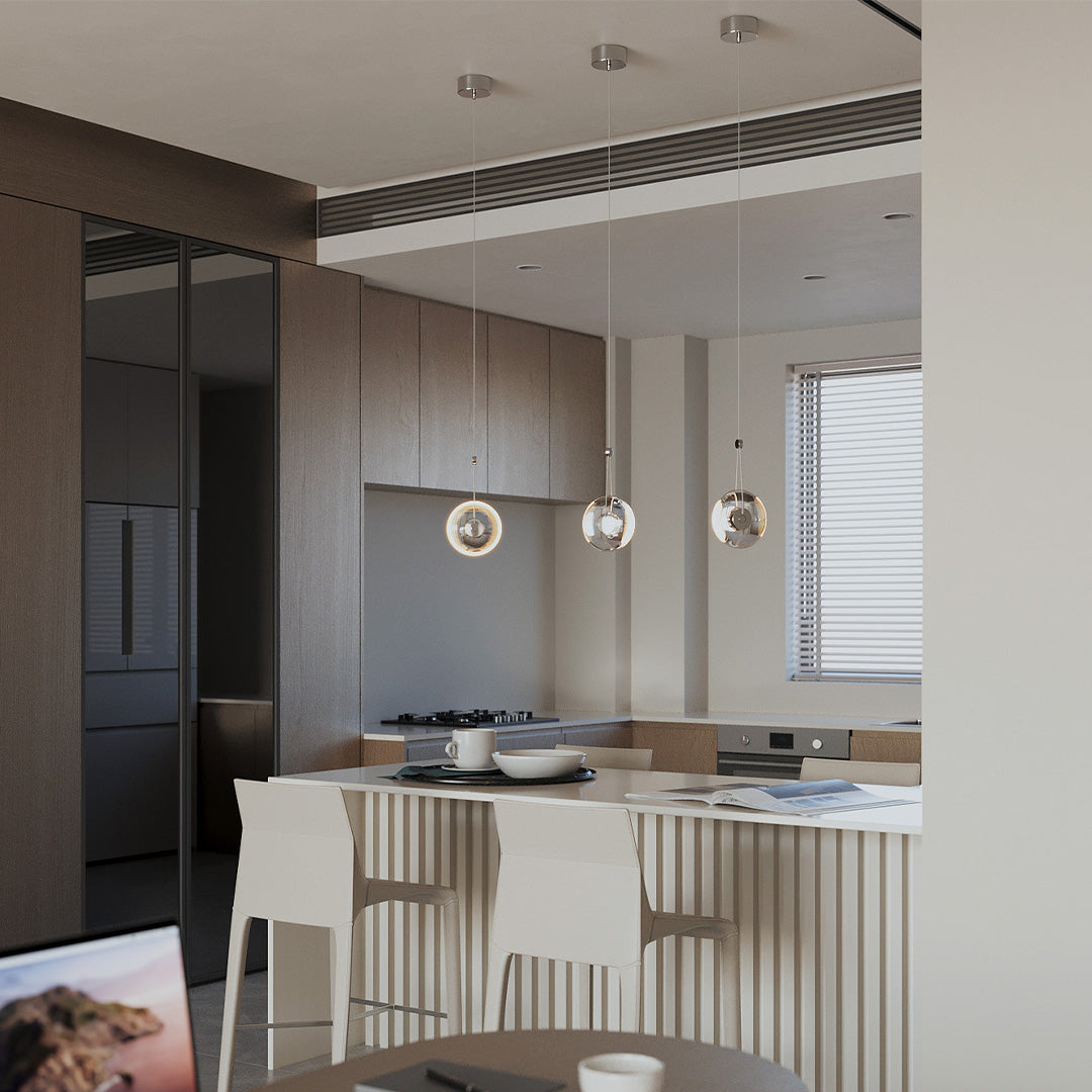 Lumina Clear Crystal Pendant Light – Modern Minimalist LED Hanging Lamp