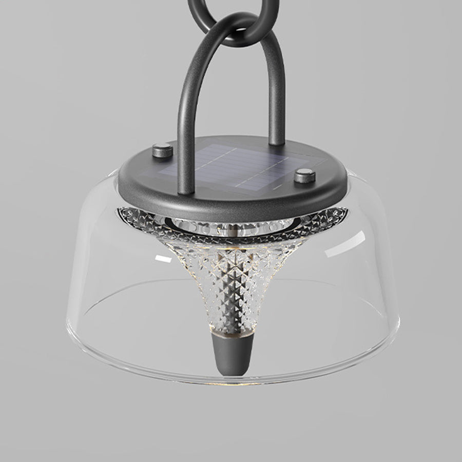 Lumina Clear Glass LED Pendant Light with Solar Power