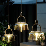 Lumina Clear Glass LED Pendant Light with Solar Power