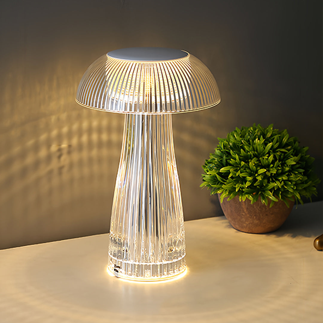 Lumina Clear Acrylic Portable Table Lamp with Touch Dimming