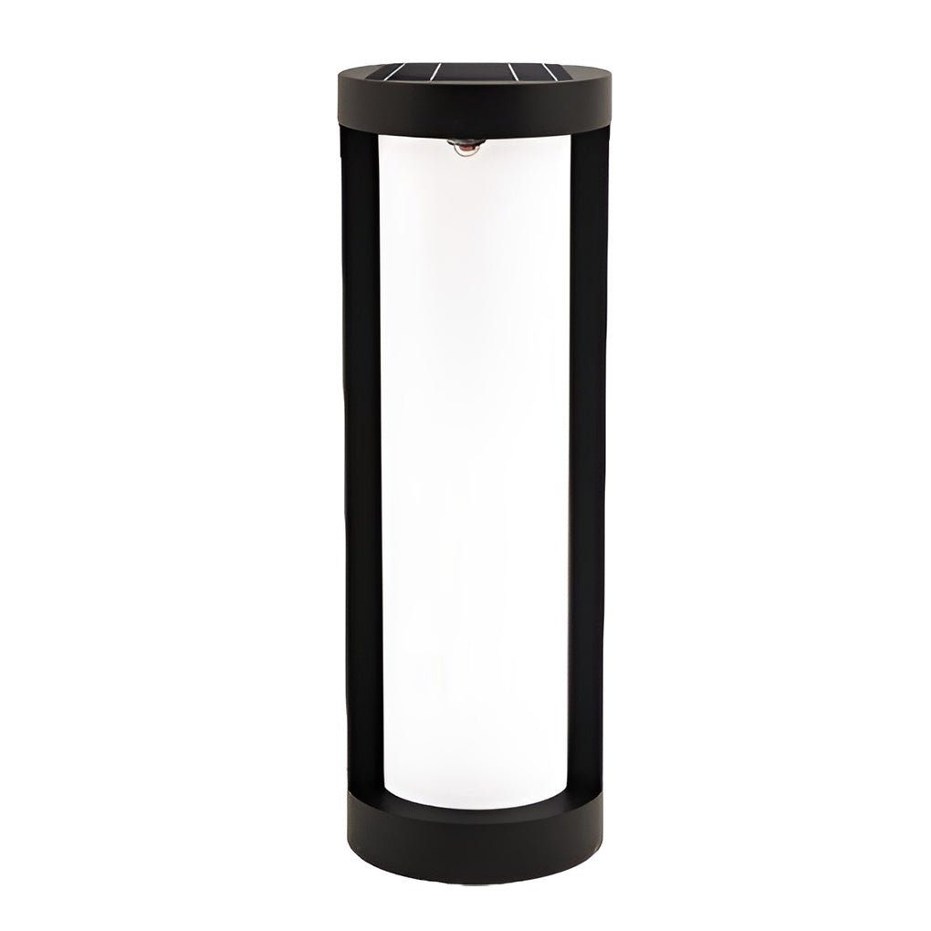 Cylindrical LED Pathway Bollard Lights in Black – Solar & Wired Options