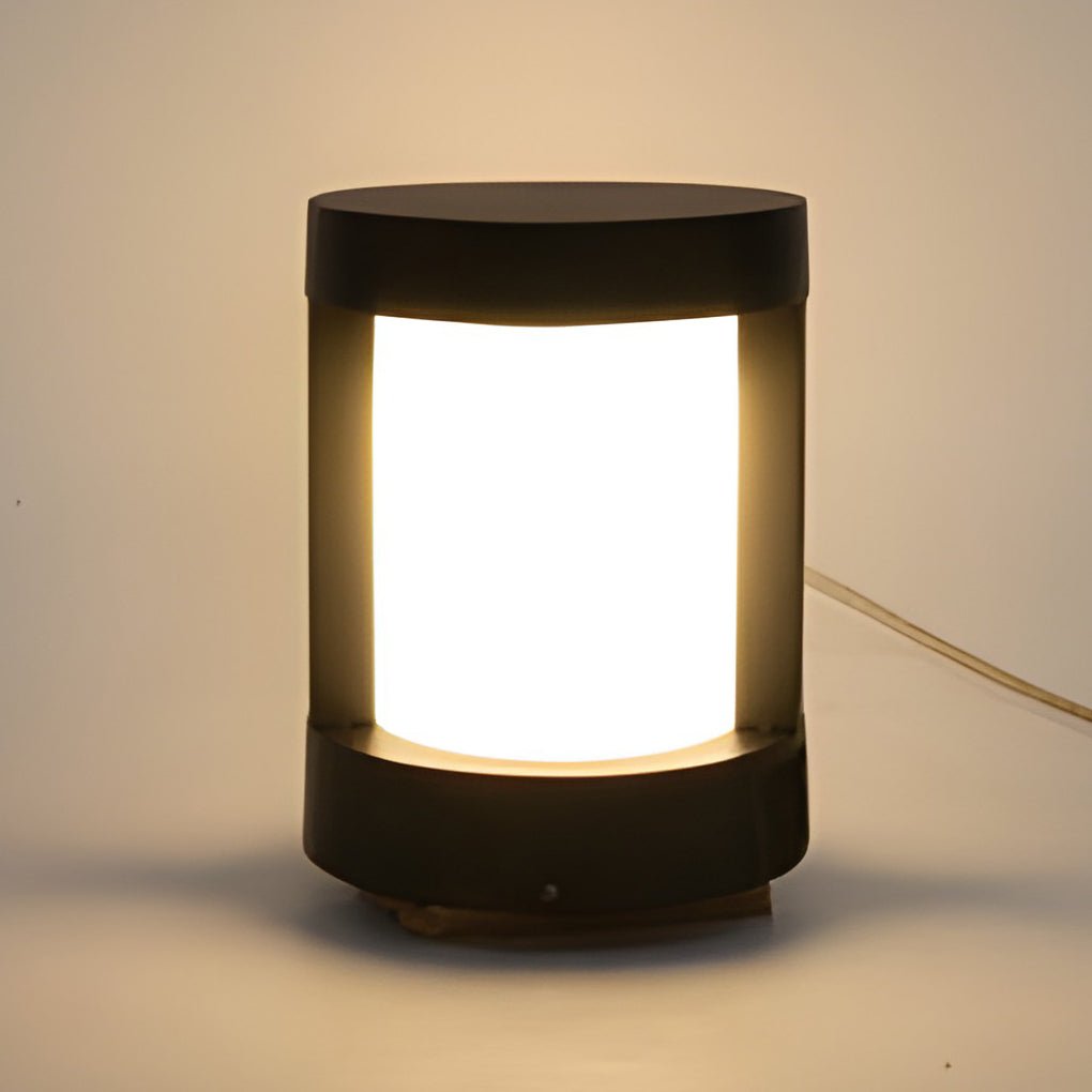Cylindrical LED Pathway Bollard Lights in Black – Solar & Wired Options