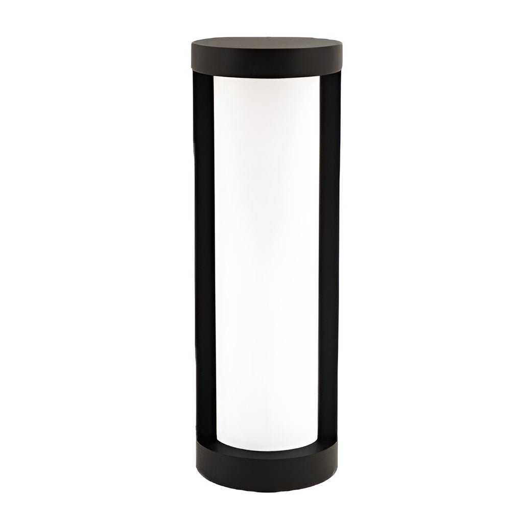 Cylindrical LED Pathway Bollard Lights in Black – Solar & Wired Options