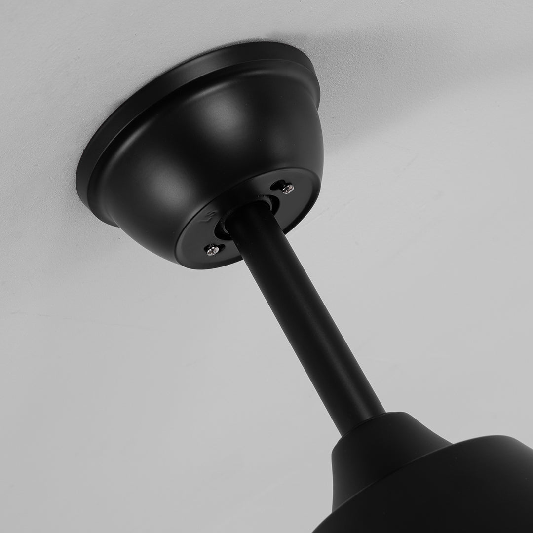 European Retro Ceiling Fan with Fabric Shade and LED Light