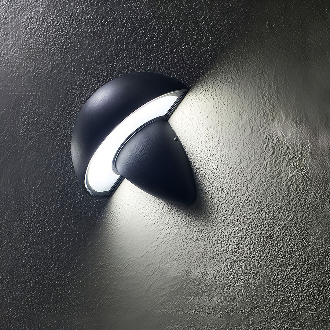Mushroom Wall Sconce in Aluminum with Clear Glass Shade, IP65 Waterproof LED
