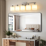 Modern Minimalist Vanity Light for Bathroom Mirror with Glass Shades