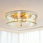 Lumière Flush Ceiling Light in Gold and Glass