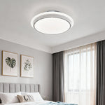 French Retro Ceiling Light with Hidden Fan, Dimmable LED Flush Mount