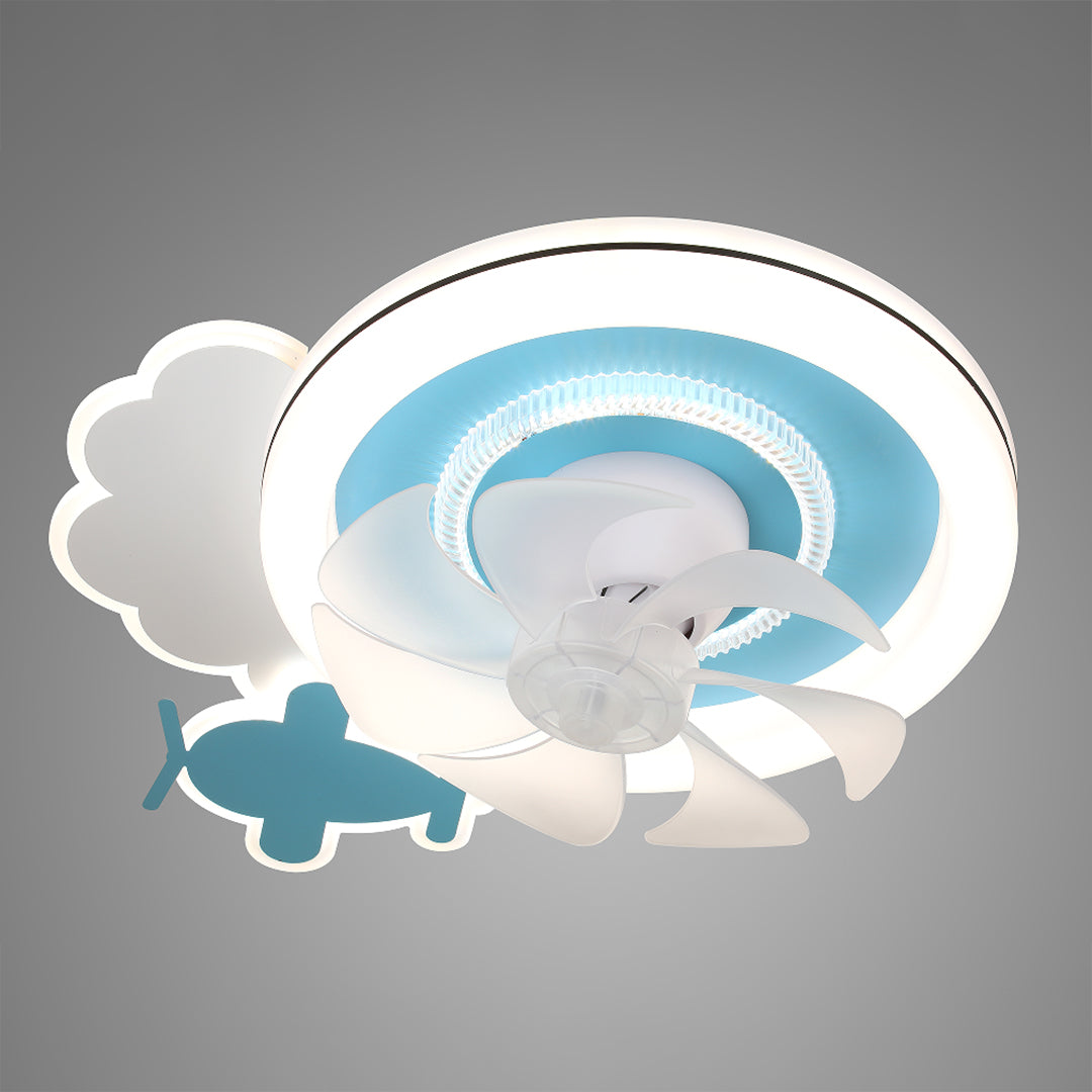 Aurora Sky Ceiling Fan with Dimmable LED Light for Kids' Rooms