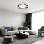 Crystal Flush Mount Ceiling Light in Chrome, Modern LED Ring