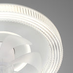 Aura White LED Ceiling Fan with Dimmable Light – Modern Flush Mount